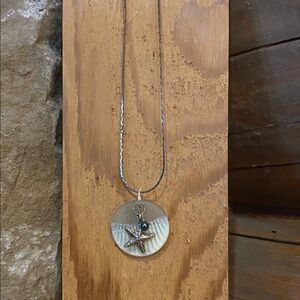 18kgf Chain Necklace Sea Shell and Pearl